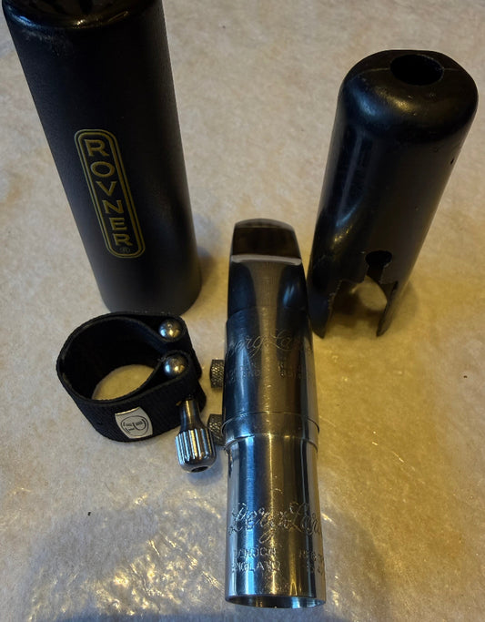 Berg Larsen metal tenor sax mouthpiece with Rovner ligature mounted