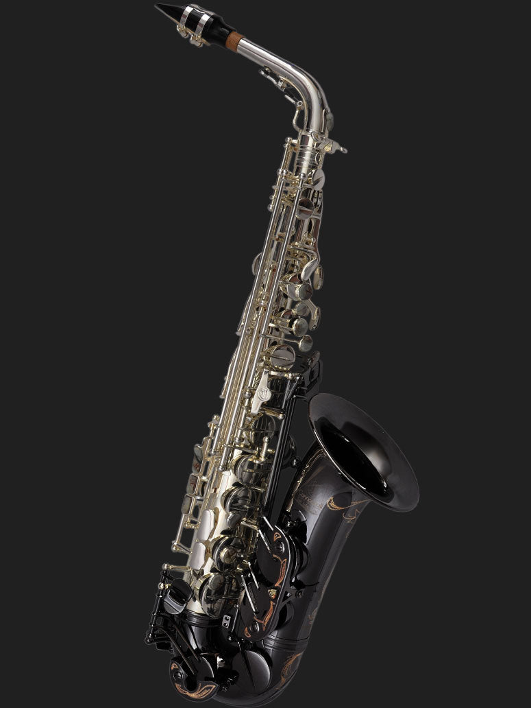 Cannonball GA5-SB Gerald Albright Signature Series alto saxophone – silver-plated body with black nickel bell