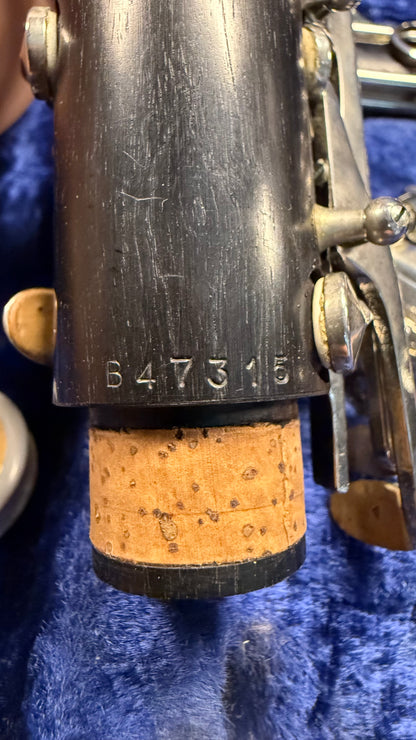     Noblet Paris Model N Bb clarinet serial number B47315 and new cork
