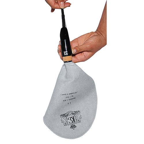 BG A31 mouthpiece and neck swab being used for instrument cleaning