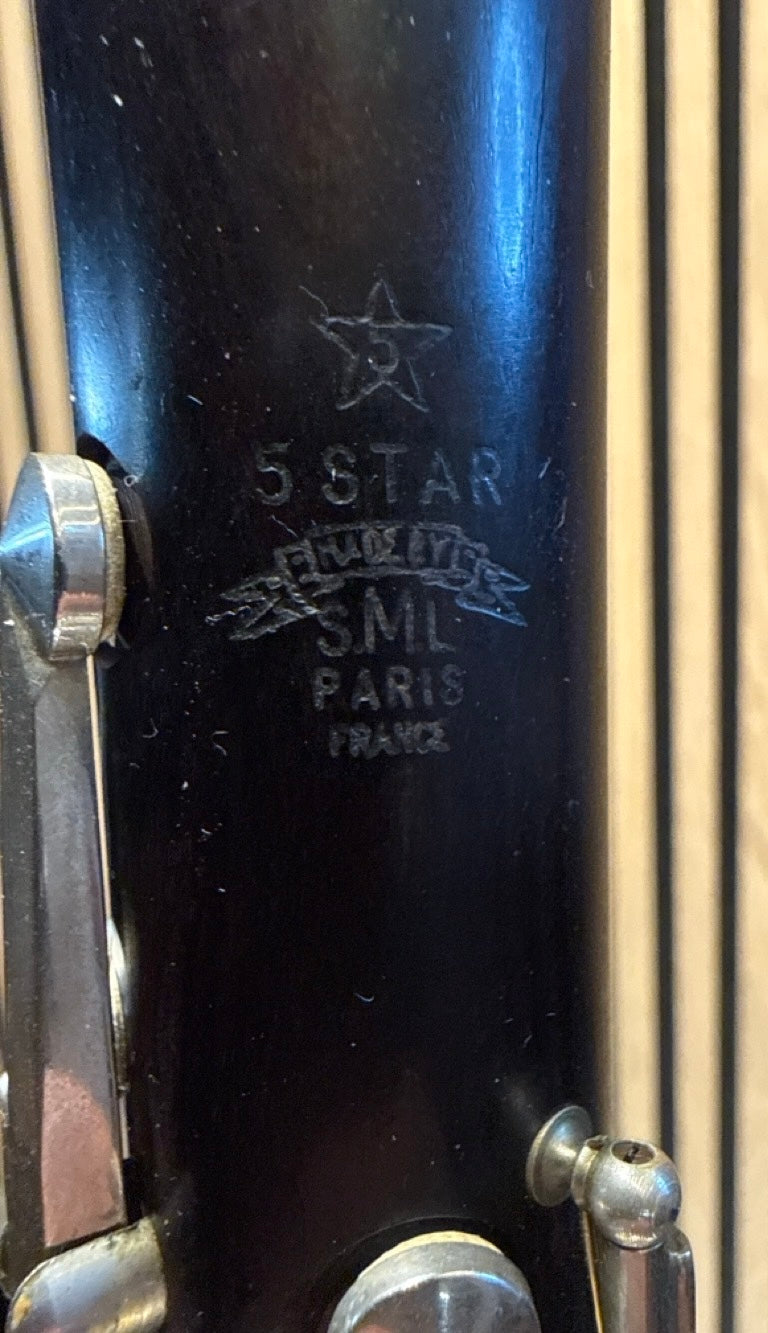 Vintage SML Paris France 5 Star clarinet maker’s mark