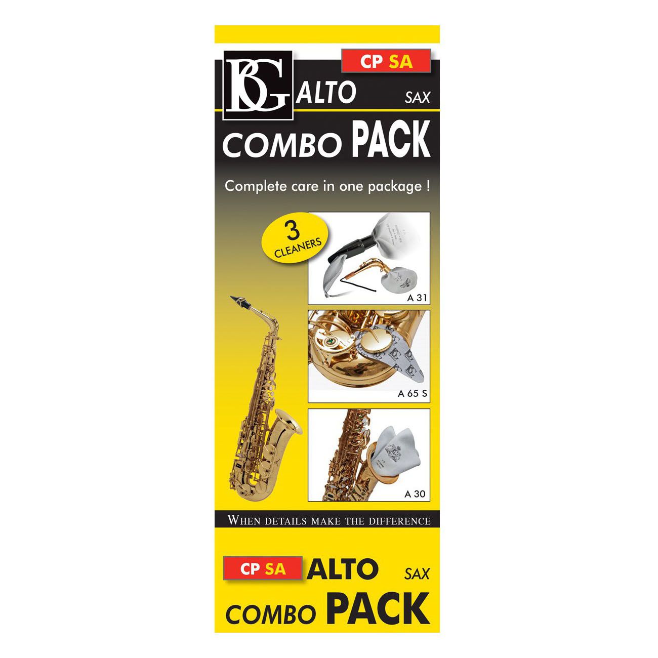 BG CPSA alto saxophone cleaning kit retail packaging
