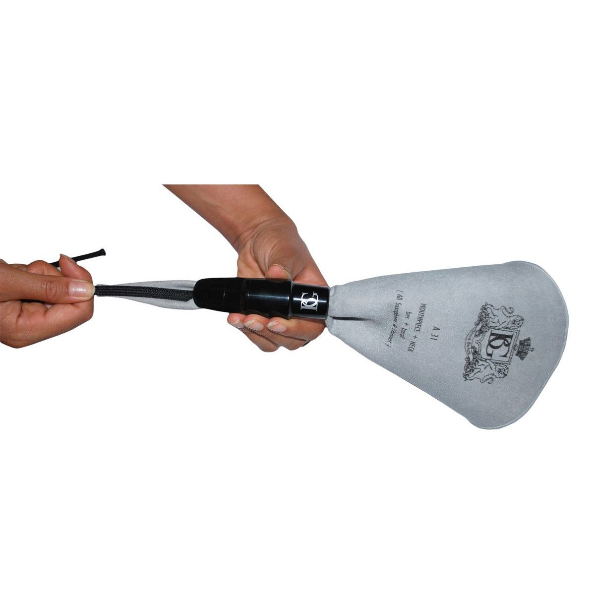 BG CPSA mouthpiece and neck swab in use

