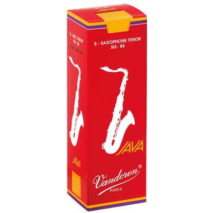Vandoren Java Red Cut Tenor Saxophone Reeds Box Front View