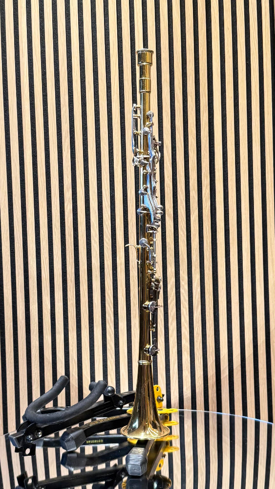 Rear view of Orsi professional steel Bb clarinet