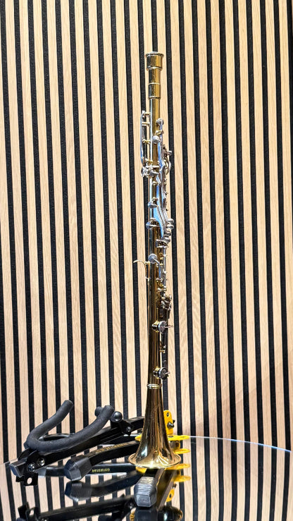 Rear view of Orsi professional steel Bb clarinet