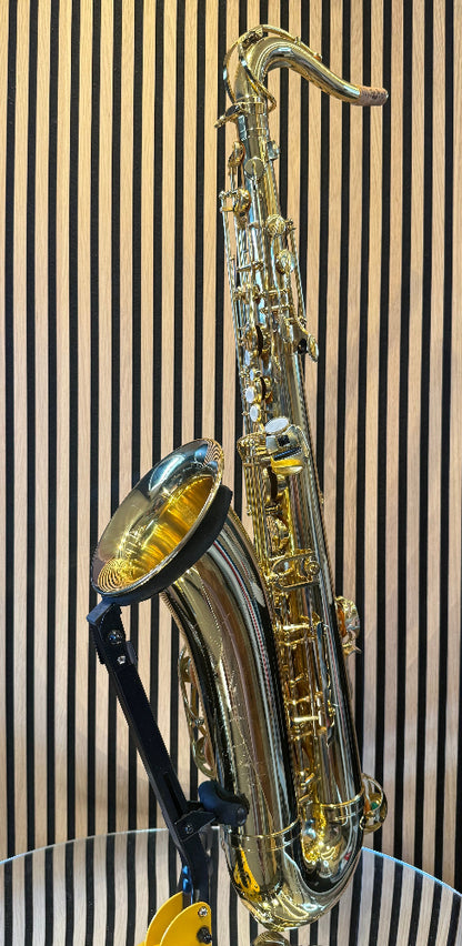 Royal Winds by Borgani RTS55 tenor saxophone in gold lacquer – full side view showing keywork, bell and neck
