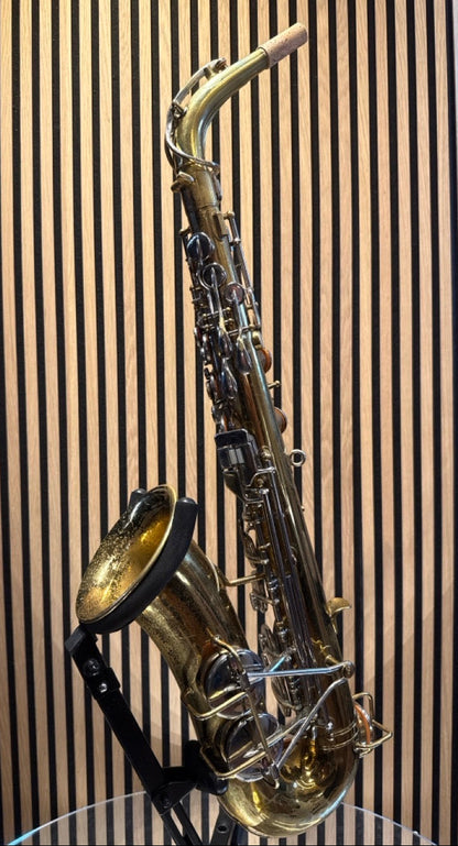 Vintage Martin Imperial alto saxophone with aged gold lacquer front view