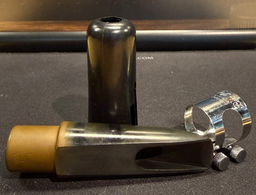 Side view of the used Berg Larsen 105/1 SMS tenor saxophone mouthpiece