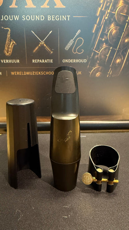 Used Vandoren B75 baritone saxophone mouthpiece with included accessories
