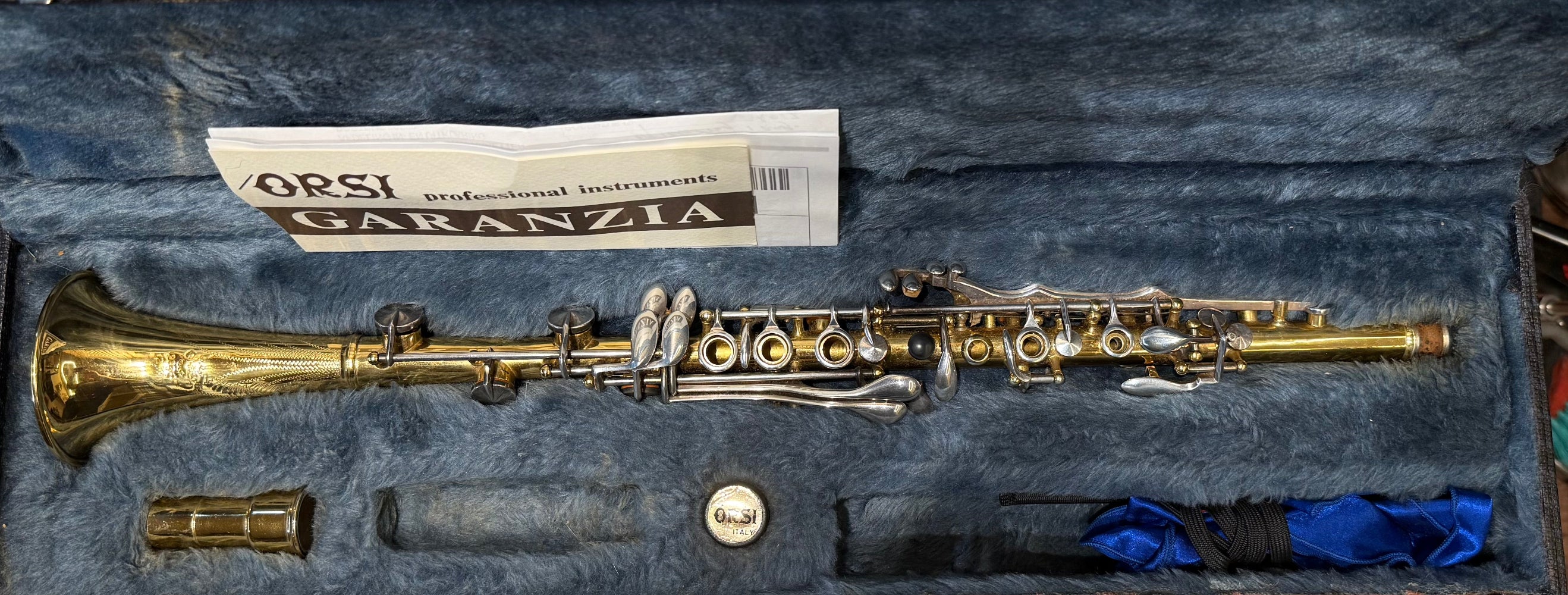 Orsi professional steel Bb clarinet with original case and accessories