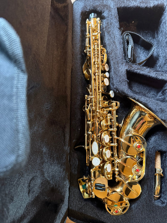 Gebogen sopraan saxofoon merkoos