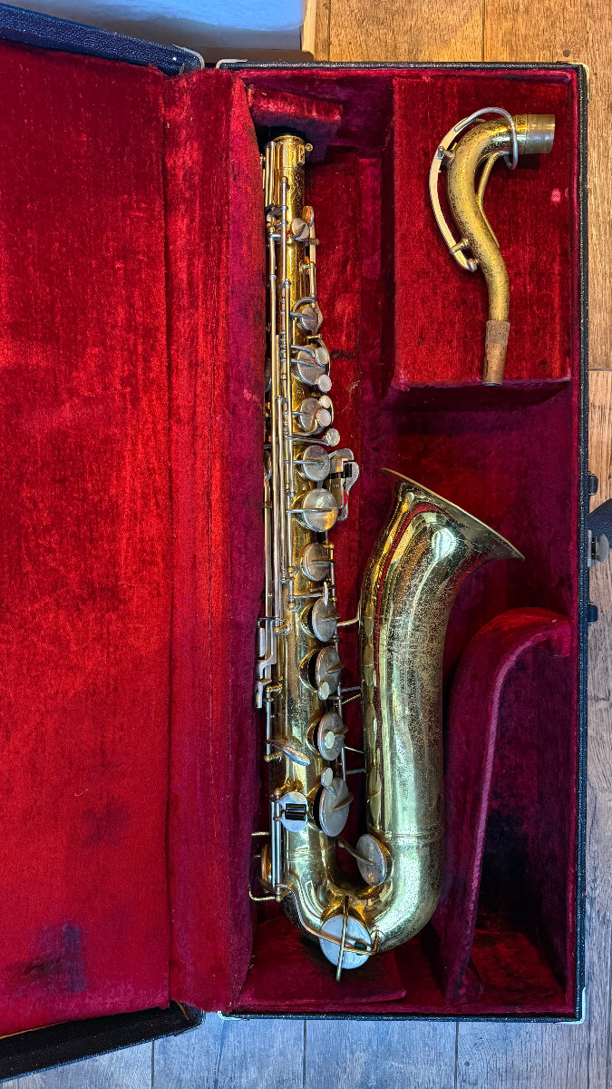 Selmer Bundy tenor saxophone in its original hard case.