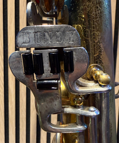 Close-up of the Selmer Bundy left-hand keywork.