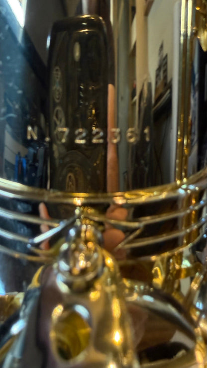 Selmer Super Action 80 Series II tenor saxophone – close-up of serial number 722361
