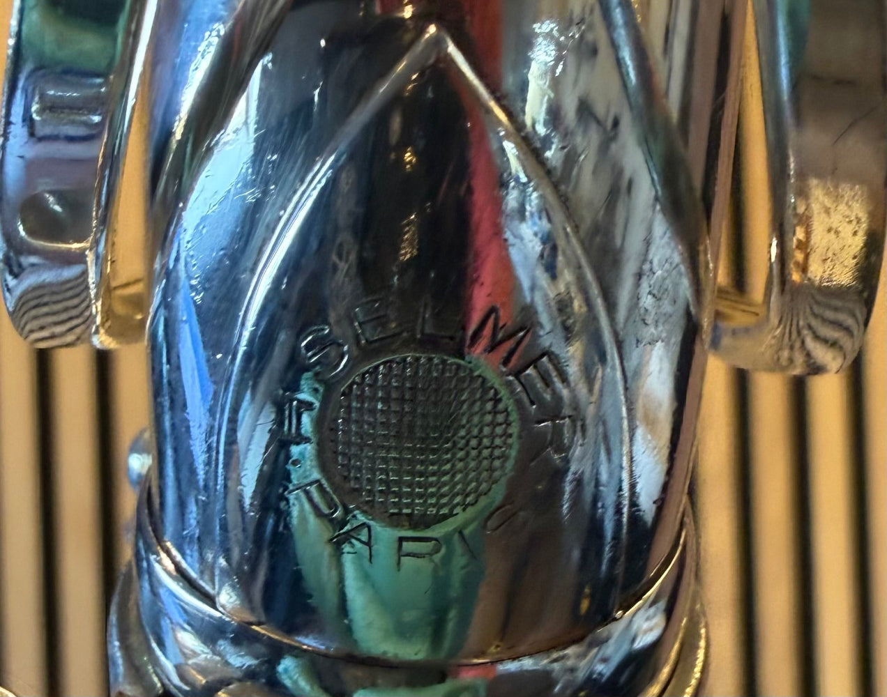 Selmer Mark VI tenor saxophone neck branding