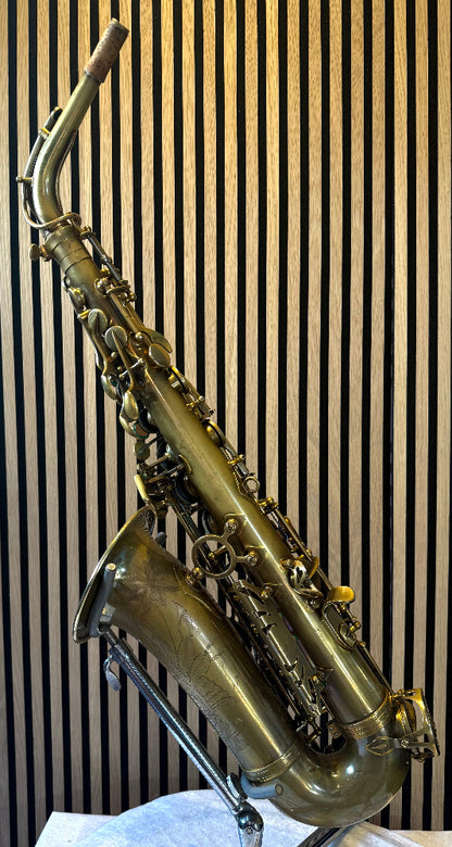 System 54 alto saxophone body and keywork detail vintage finish