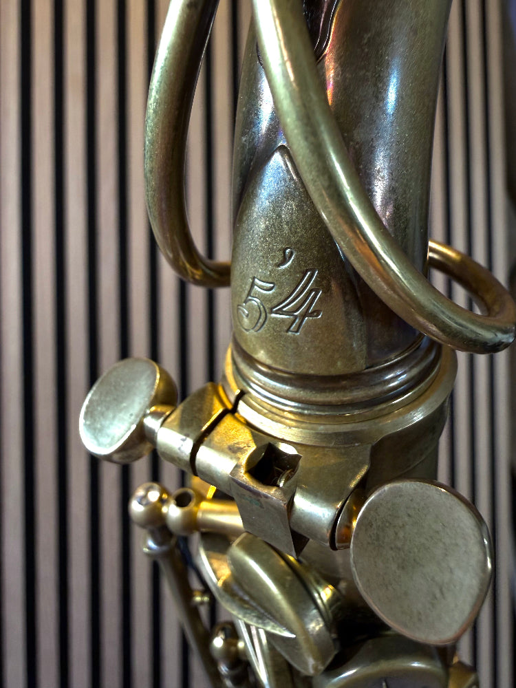 System 54 alto saxophone neck joint and octave key mechanism detail