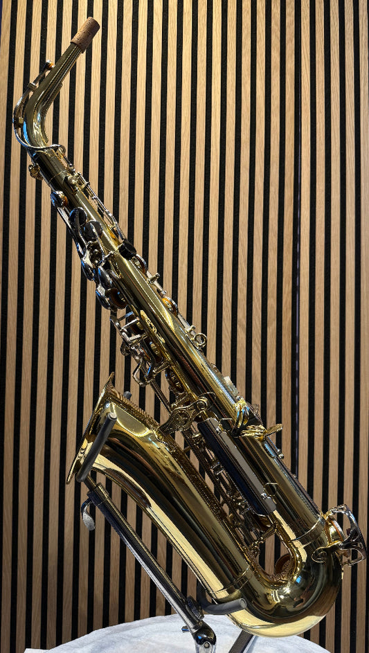Yamaha YAS-23 Japanese alto saxophone full side view on stand