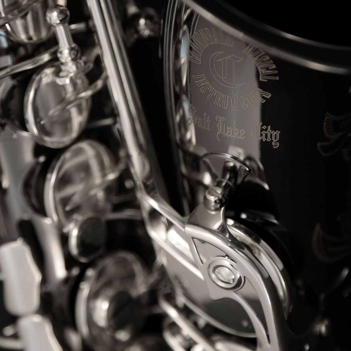 Cannonball A5-BS alto saxophone – silver-plated keywork detail