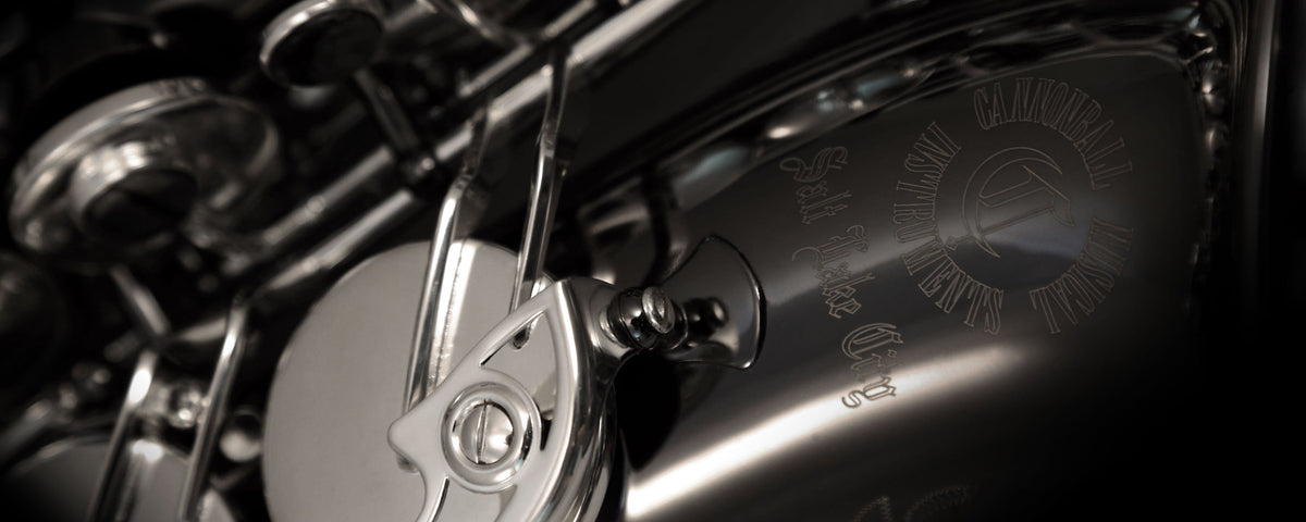 Cannonball A5-BS alto saxophone – body and key mechanism close-up