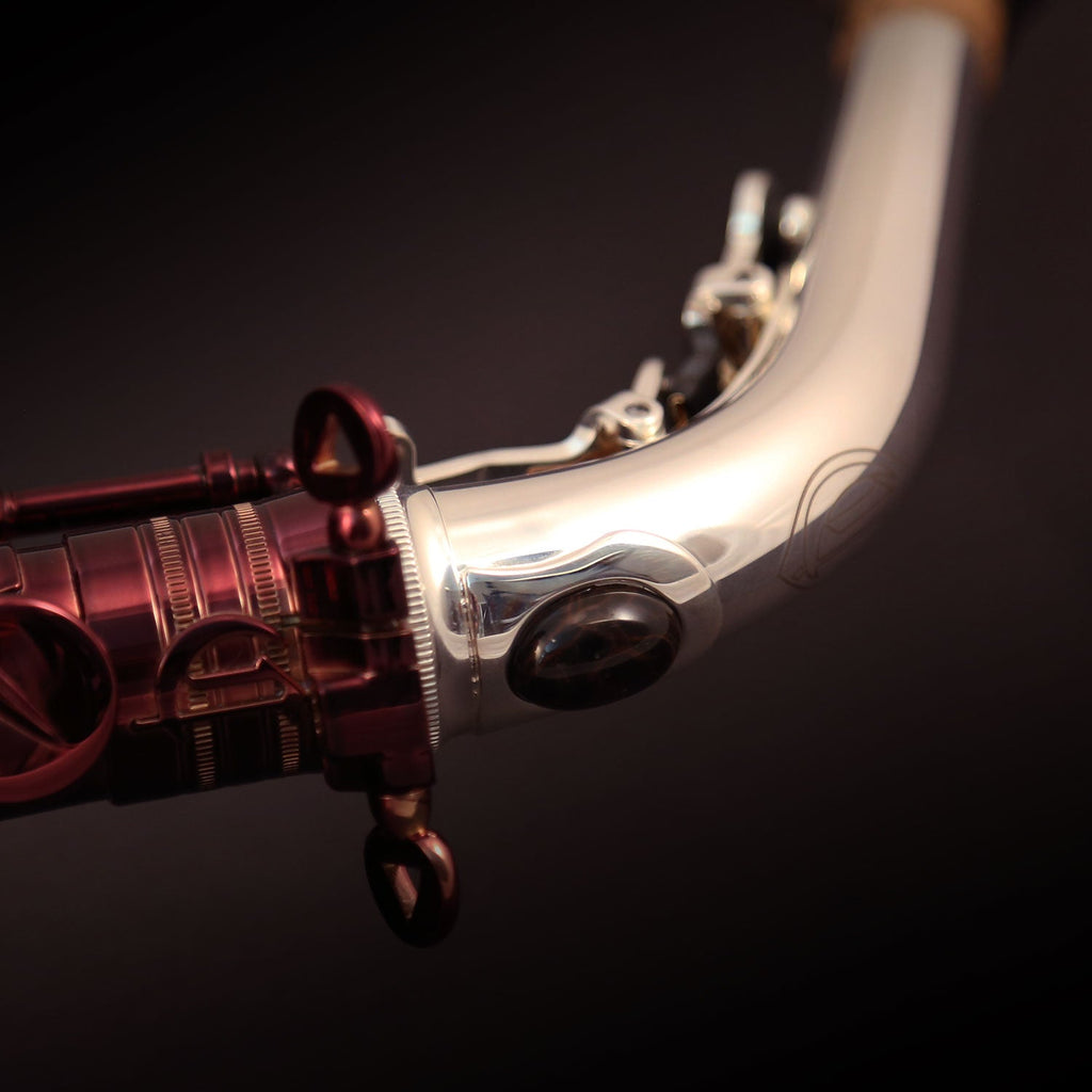 Cannonball A5-R alto saxophone – hand-customized neck and octave mechanism detail