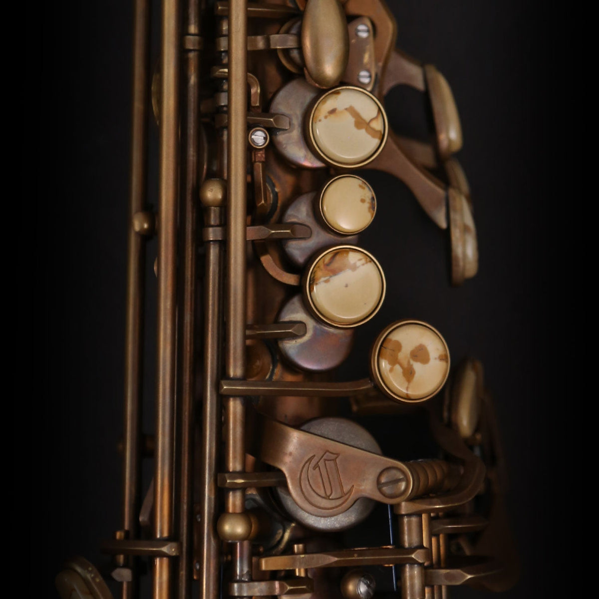 Example of Cannonball The Brute keywork and body finish on a soprano saxophone