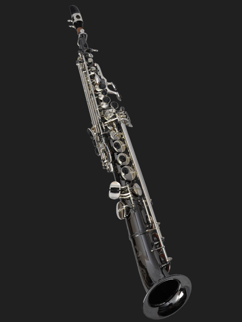 Cannonball SA5-BS Big Bell Stone Series ARC soprano saxophone – Black Nickel with Silver-Plated Keys