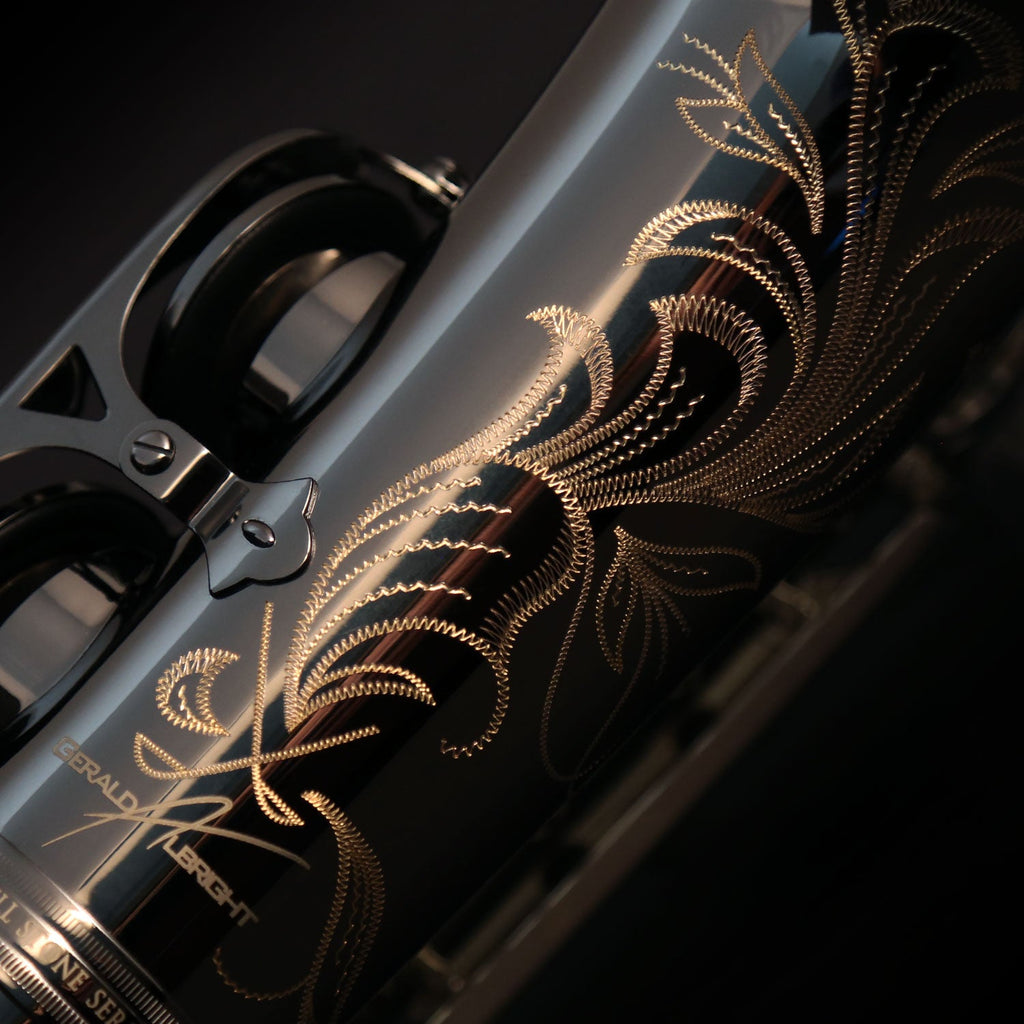 Cannonball GA5-SB alto saxophone – Gerald Albright signature engraving detail