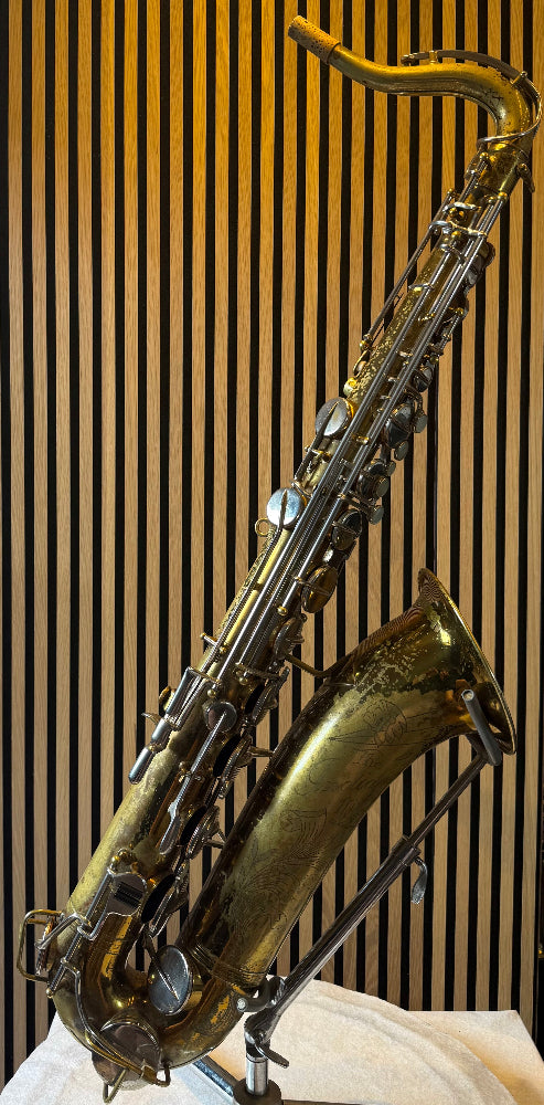 the martin indiana tenor saxophone bell and body detail