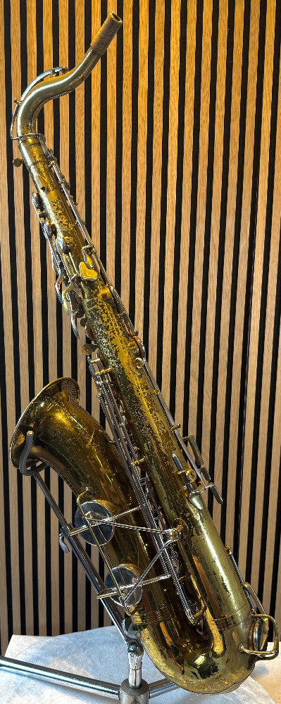 the martin indiana tenor saxophone side view vintage instrument